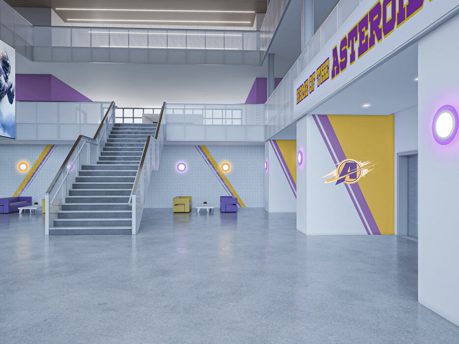 Kenall Millenium Flair™ LED Luminaire installed in an athletic facility